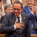Josep Rull en el moment de ser nomenat president del Parlament (Junts)