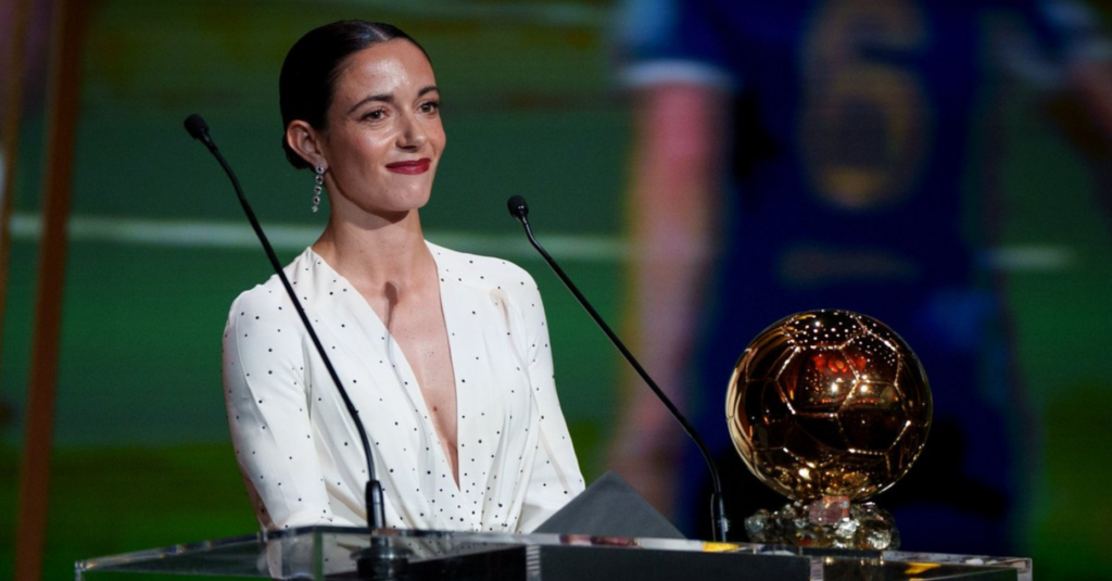 Bonmatí durant l'entrega de la Pilota d'Or/F.C Barcelona