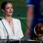 Bonmatí durant l'entrega de la Pilota d'Or/F.C Barcelona