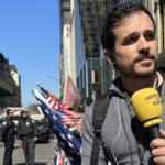 Francesc Garriga davant de la Trump Tower de Nova York/Imatge cedida