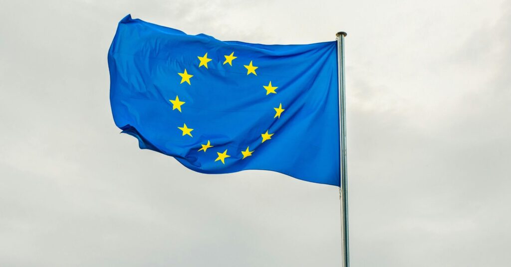 Una bandera de la Unió Europea