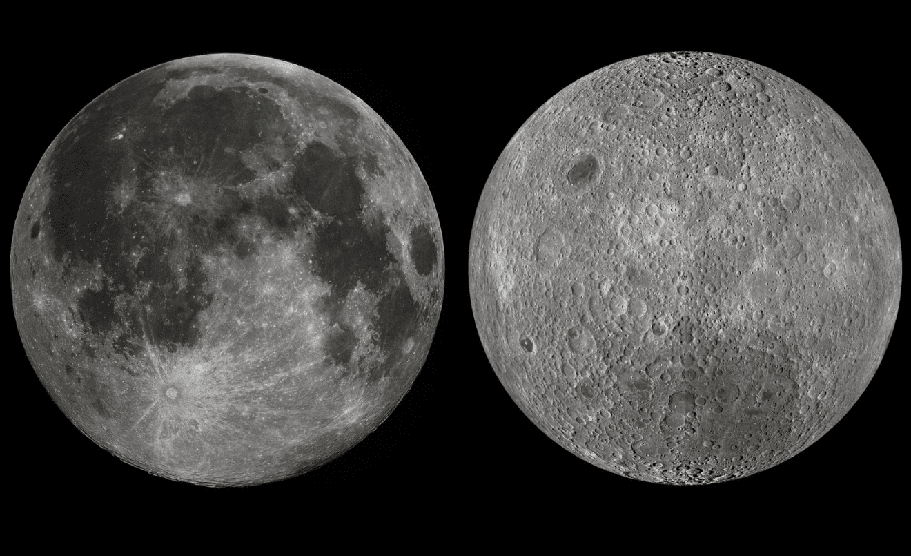 La imatge de la cara visible de la Lluna (esquerra) mostra molta més activitat/NASA-Marc Rovira
