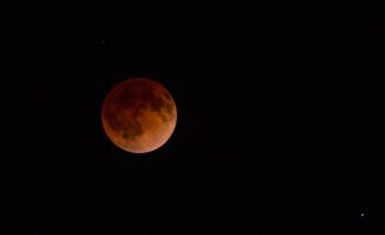 Durant l'eclipsi lunar total, la Lluna adquireix un to vermellós. (Dominio Público)