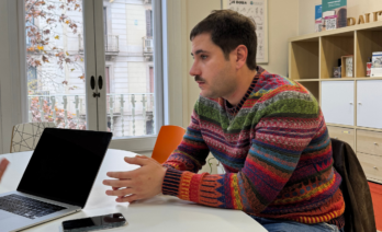 Josep Roca a la redacció de Junior Report/Junior Report